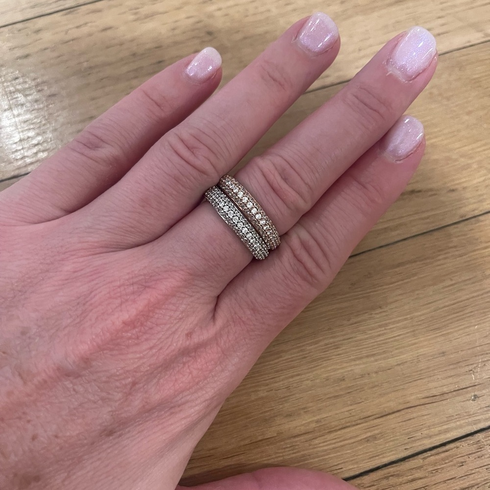 Silver and Rose Gold Plated Diamond Rings